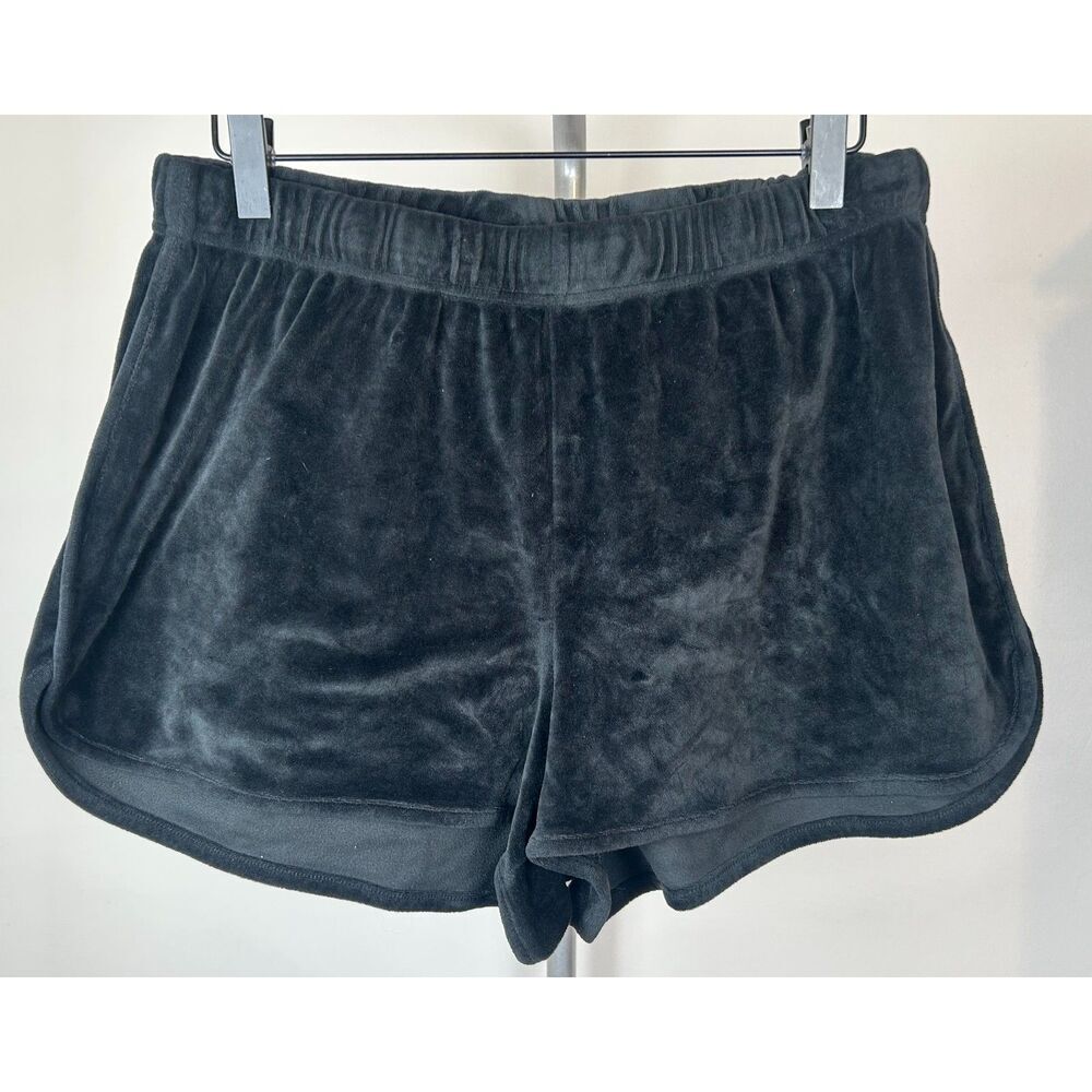 Juicy Couture Velour Women’s XL Rhinestone BIG BLING Black Sleep Shorts - Picture 4 of 4